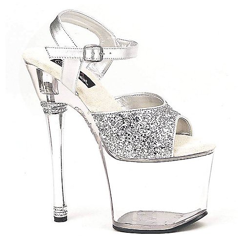 Pleaser Shoes WomenÕs GLAMOUR-710 7" R/S Cone Heel Platform Sandal from Pleaser