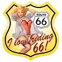 Route 66 Pinup Girl Metal Shield Sign