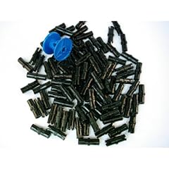 100 St�ck LEGO TECHNIC "Pin" in Schwarz. Dazu eine Kabelrolle in Blau.