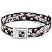 Buckle-Down Seatbelt Buckle Dog Collar - Flying Pigs Black/White/Pink - 1.5