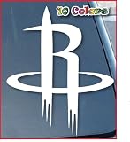 Houston Rockets Car Window Vinyl Decal Sticker 8" Tall (Color: White)