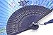 OMyTea® Hand Held Silk Folding Fans with Bamboo Frame - with a Fabric Sleeve for Protection for Gifts - 100% Handmade Oriental Chinese/Japanese Vintage Retro Style - for Women Ladys Girls (WZS-12)
