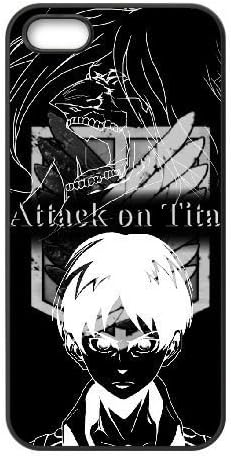 Durable Rubber Cases iPhone 5, 5S Cell Phone Case Black Cartoon Attack On Titan Tmzesa Protection Cover