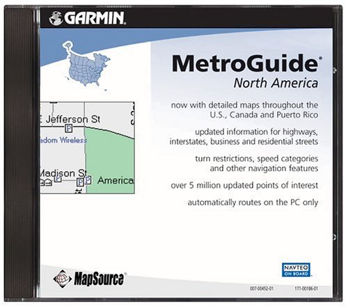 Garmin MapSource North American MetroGuide DVD-ROM for Garmin GPS Units (010-10468-00)