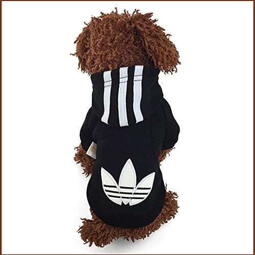 LULUMI Pet Dog Cat Sweater Clothes Outfit Coat T-Shirt Apparel Tops (3Leaf Black, XXL)
