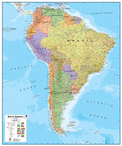 Maps International South America Wall Map (Paper)