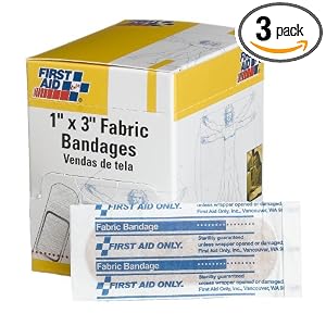 First Aid Only 1 X 3 Fabric Bandage, 50-Count Boxes (Pack of 3) by First Aid Only