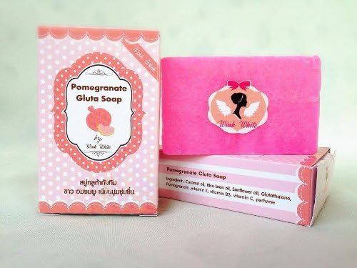 (1 Dozen) 70g. Gluta Pomegranate Soap By Wink White, Skin Lightening.