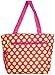 World Traveler Polka Dot Travel Tote Bag, Pink and Green