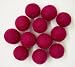 Felted Wool Beads- Package of Twelve 1/2 Inch Diameter Peony (Red-Violet)