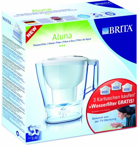 Brita 016944 Aluna Starterpaket, 3 Kartuschen kaufen mit Wasserfilter gratis