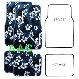 A Set of 4 Universal Fit Hawaii Hibiscus Carpet Floor Mats for Cars Truck - Blue by Unknown