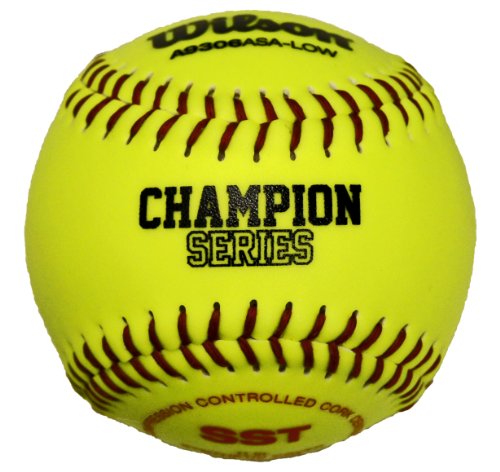 11" Flat Seam Dura-Lon Cover ASA Fast Pitch Softballs for Junior Olympic Girls from Wilson - One Dozen