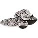 Le Cadeaux Melamine Black and White Wallpaper~ Heavy Duty Italian pottery-like dinnerware
