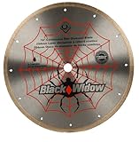 QEP 6-1008BW 10-Inch Black Widow Micro-Segmented Rim Diamond Blade, 5/8-Inch Arbor, Wet Cutting, 6115 Maximum RPM