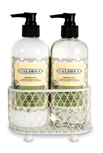 Caldrea 2-piece Petite Sink Set, Green Tea Patchouli - Ivory by Caldrea