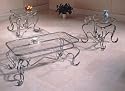 XO Design Wrought Iron Occassional Coffee & 2 End Table Set