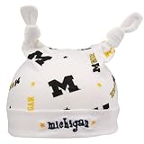 New Era Michigan Wolverines Infant White Knit Baby Beanie