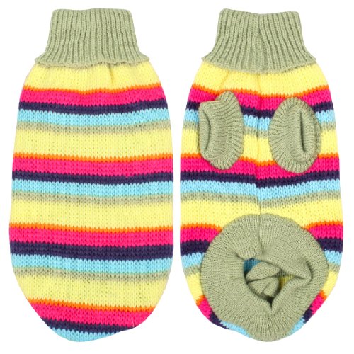 Green Pet Puppy Dog Chihuaha Yorkie Turtleneck Sweater Knitted Coat Clothes XS