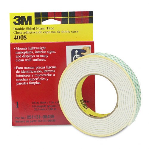 3Mcommercl Foam Mounting Double-Sided Tape, 1 Wide X 144 Long