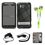 Matte Black with Silver Plaid Durable 2 Piece Protective Crystal Hard Shiel ....