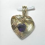 14K Amethyst Heart Pendant