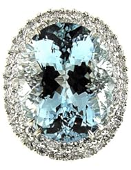 41.78 ct Natural Aquamarine Diamond Fashion Ring
