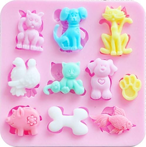 Cute Pet Set Shaped Mini Silicone Mold Sugar Craft Tools Chocolate Moulds Bakeware