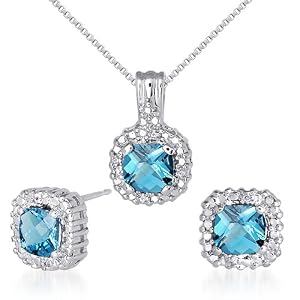Celebrity Inspired 3.75 carats Cushion Checkerboard Cut London Blue Topaz... by