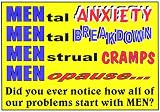 Novelty Sign: MENtal Anxiety (Funny For Women)