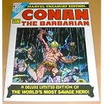 Conan the Barbarian - Marvel Treasury Edition #4, 1975: An Informal History of the Thomas/Smith Conan, Rouges in the House, The Road to Aquilonia (Map), Red Nails, Conan Unconquered (Pin-up) book cover