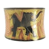Brass Elephant and Flower Three Tone Design Hand Engraved 47mm wide Cuff Bracelet