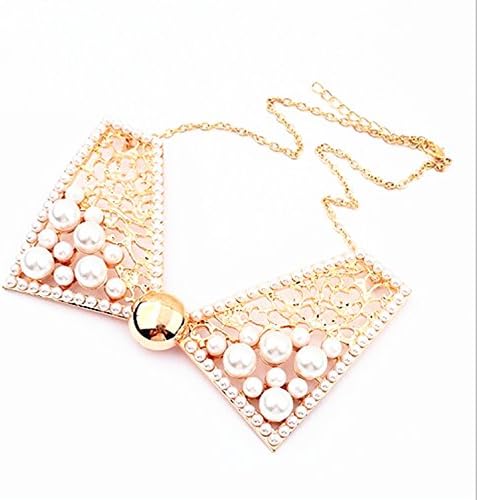Fashion Vintage Women's Gold Plated Choker Pearl Collar Necklace Jewelry for Lady