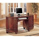 Computer Desk In Deep Brown Cherry Finish