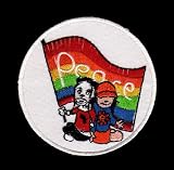 Aufnäher Bügelbild Aufbügler Iron on Patches Applikation Flagge Regenbogen Peace Hippie