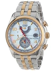 Citizen Womens FC0004-58D World Time A-T Eco-Drive Mother-Of-Pearl Dial Watch