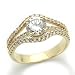 Cheap 14K Engagement Ring 1ctw CZ Cubic Zirconia Round Solitair Yellow Gold Ring On Sale