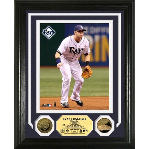 Highland Mint MLB Tampa Bay Devil Rays Evan Longoria Gold Coin Photo Mint