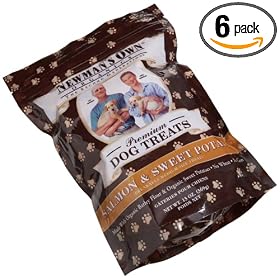 Newman's Own Organics Premium Dog Treats, Salmon & Sweet Potato, 13-Ounce Pouches (Pack of 6)