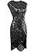 Vijiv Art Deco Great Gatsby Inspired Tassel Beaded 1920s Flapper Dress,Medium,Dark Green