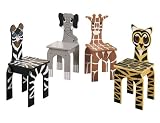 Safari Animal Children's Chairs - Set of 4