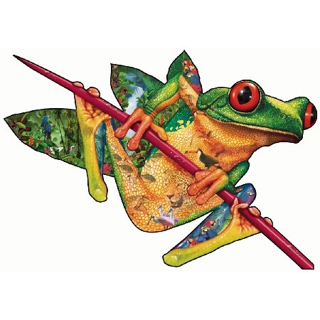 51N3VYtWunL Sunsout Tropical Guardian Tree Frog Shape 1000 Piece Jigsaw Puzzle