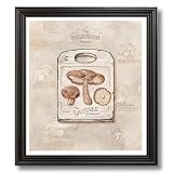 Mushrooms Kitchen Cafe Contemporary Home Decor Wall Picture Black Framed Art Print