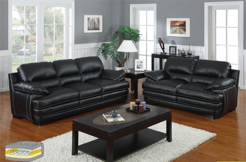2pcs Modern Contemporary Leather Sofa, #BQ-S9018P1