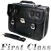 【first Class】本革高級ビジネスバック2way 【2009/ブラック(黒)】: 迫力あるデザインが大人気のビジネスバッグが、デザインはそのままに、革の素材をよりグレードアップ!しなやかで、丈夫なグローブレザーを採用し、高級感もアップしました! 本体部分は、真ん中に仕切があり、ファ...