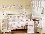 Pink and Sage Shabby Chic Floral 9pc Baby Girl Crib Bedding Set by JoJo Designs