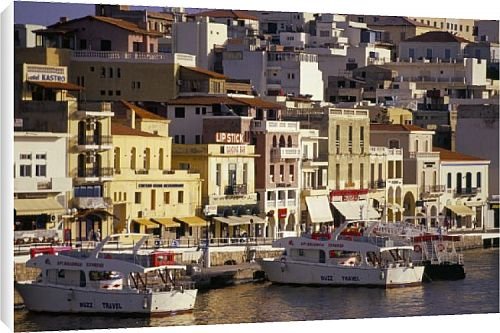 Canvas Prints of View of Agio Nikolaos and harbour from Robert Harding