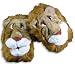 Padders Inc - Infant and Toddler Boys Lion Slippers, Brown, Tan
