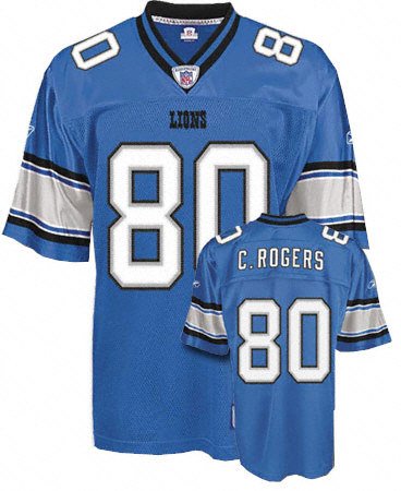 Charles Rogers Detroit Lions Blue NFL Replica Jersey