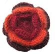 Handmade Pure Alpaca Mini Flower Pin/broche - Raspberry and Tangerine (100% H...